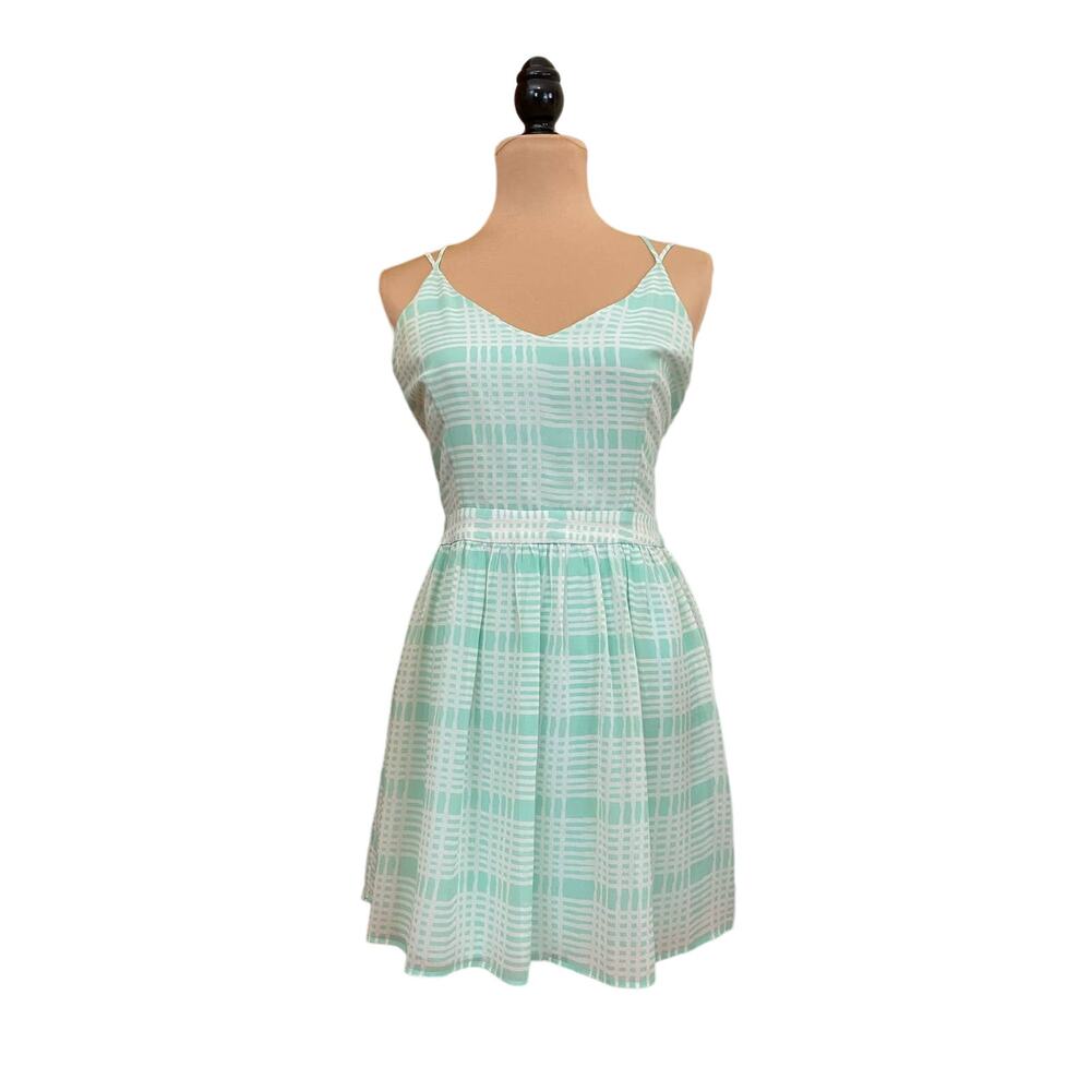Dolce Vita Mint Green White Striped Open Back Strap Dress Size M